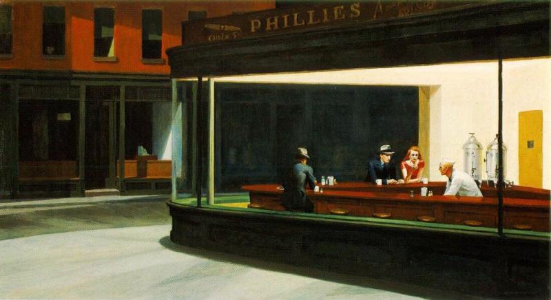Trasnochadores, 1942, Edward Hopper.