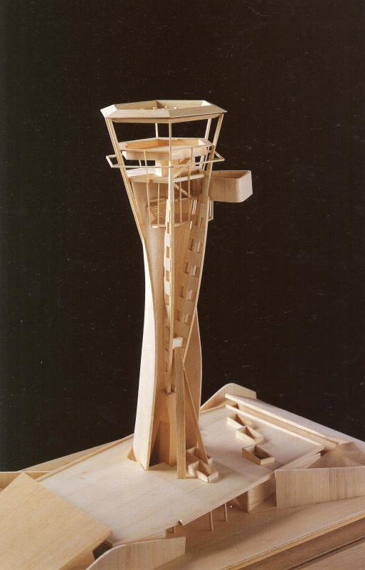 Torre de Control en el Aeropuerto de Alicante. Maqueta.