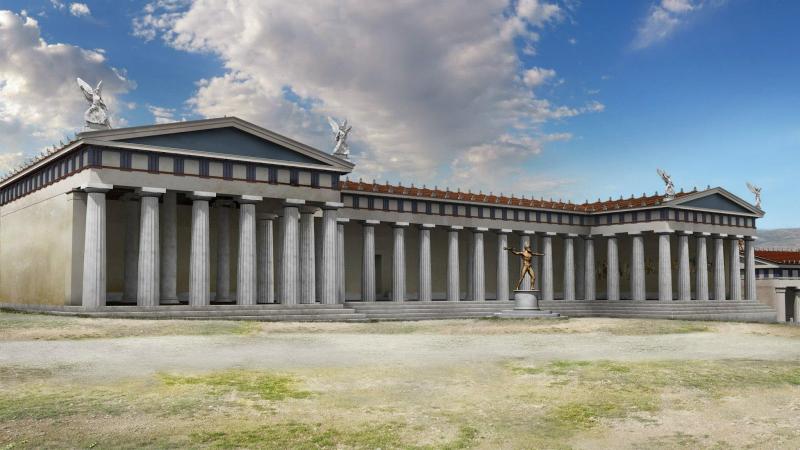 Reconstrucción virtual de la Estoa de Zeus