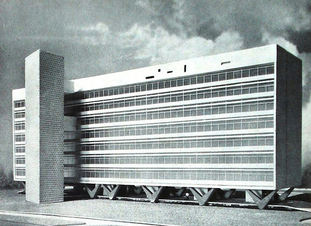 Niemeyer sorprende con una interesante y polémica propuesta, mostrando su característica originalidad y la influencia que ha sido relacionada a la obra de Le Corbusier.