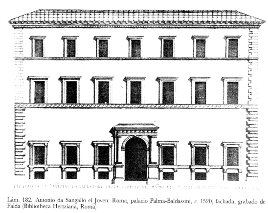 Antonio da Sangallo el Joven: Roma, fachada palacio Palma-Baldassini
