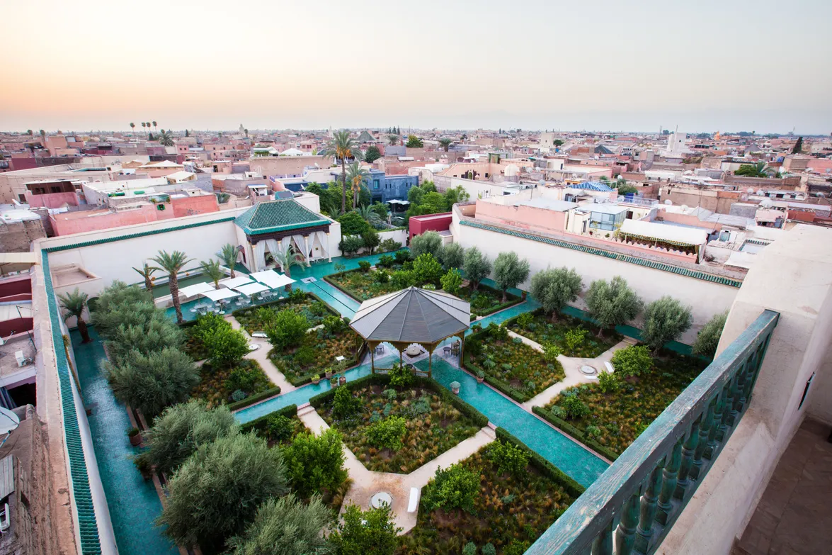Vista aérea del jardín islámico