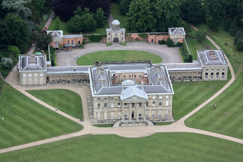 Attingham Hall desde el aire.