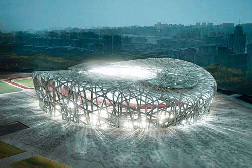 este estadio fue el ganador del concurso convocado en 2002, con el objetivo principal de ser el escenario principal de las pruebas olímpicas de atletismo, las ceremonias de inauguración y clausura, y algunos partidos del Torneo Olímpico de Fútbol durante las olimpiadas de Pekín 2008.