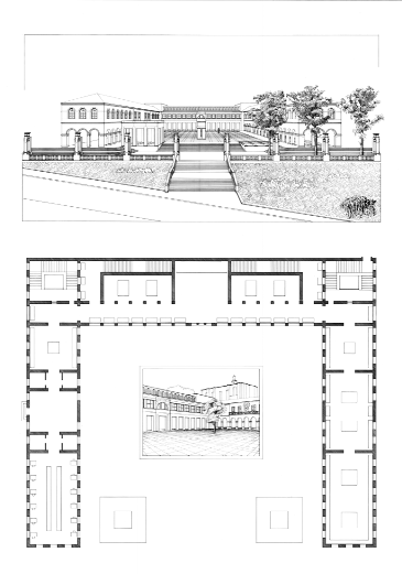 Perspectiva del conjunto y Planta principal