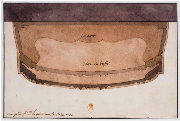 Mapa buffet. 1750