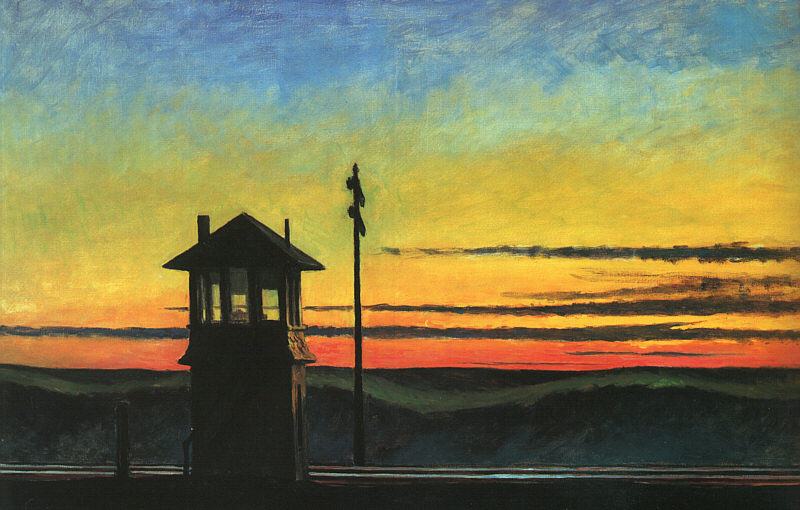 Rieles al atardecer, 1929, Edward Hopper