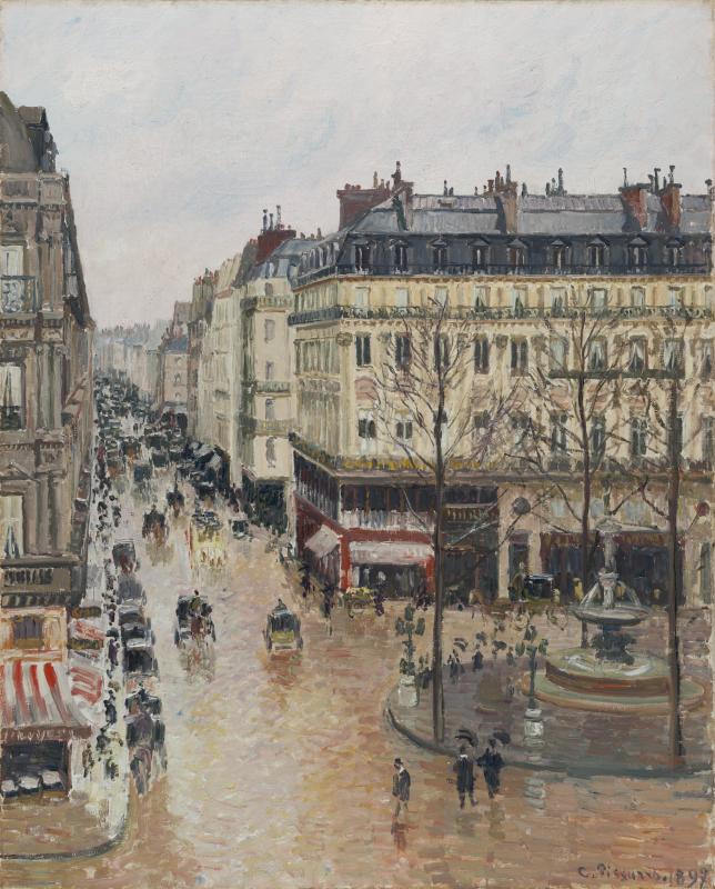 Rue Saint-Honoré por la tarde. Efecto de lluvia. Camille Pissarro. Museo Nacional Thyssen-Bornemisza, Madrid