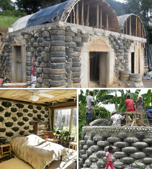 Casa Construida con Neumáticos.