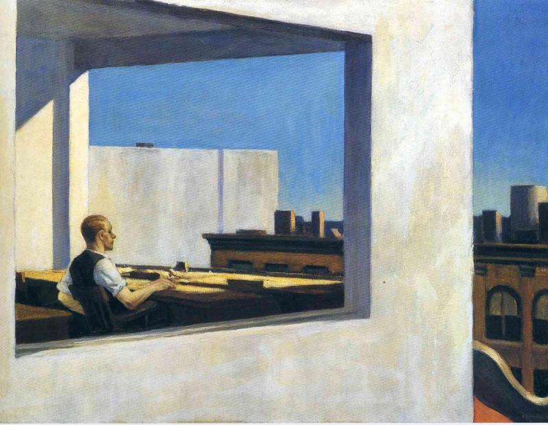 Oficina en una Ciudad Pequeña, 1953, Edward Hopper.
