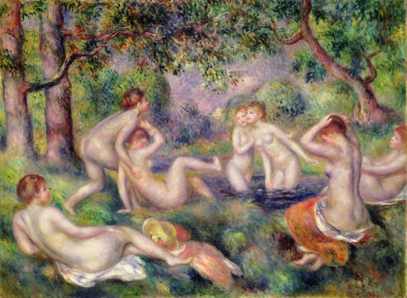 Bañistas en el bosque