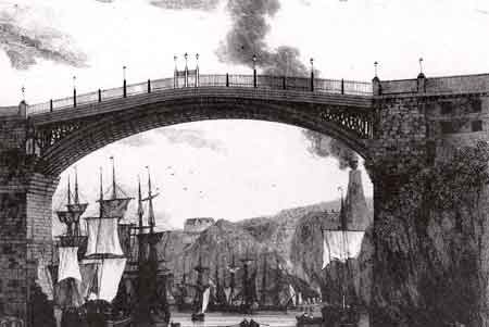 Ilustración del puente de Wearmouth en 1796