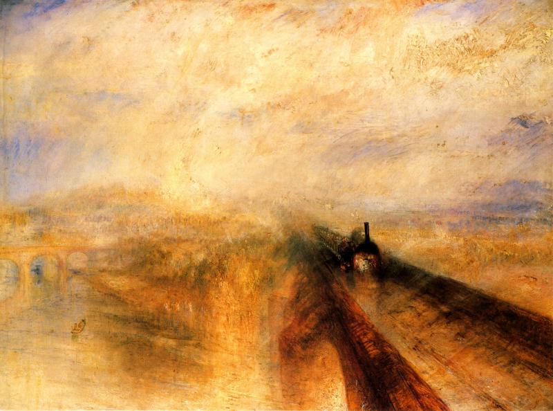 Lluvia, vapor y velocidad, Óleo sobre lienzo. 91 x 122 cm.
