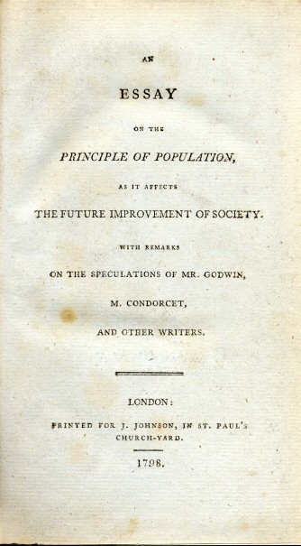 Primera edición anónima (autor Thomas Robert Malthus)