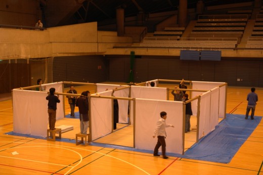 Prueba de montaje en un gimnasio