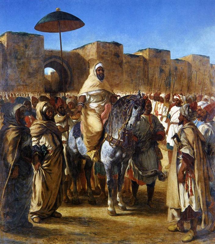 El sultán de Marruecos saliendo de su palacio de Meknes