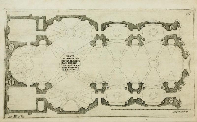 Planta, Santa María della Providenza, Lisboa, Dissegni d'architettvra civile et ecclesiastica - Archive.org