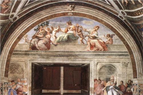 Fresco de 1511 en la Stanza della Signatura, Museos Vaticanos, Santa Sede