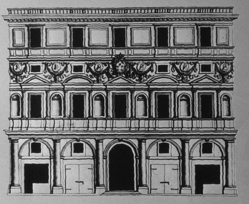 Fachada del palacio Branconio dall' Aquila, en Roma de 1518