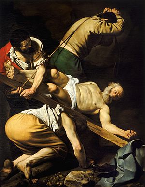 Crucifixión de San Pedro (en italiano, Crocefissione di San Pietro) es una obra maestra del pintor italiano Caravaggio. Está realizado al óleo sobre lienzo y tiene unas dimensiones de 230 centímetros de alto por 175 de ancho. Fue pintada para la capilla Cerasi de la iglesia de Santa María del Popolo de Roma, Italia. 