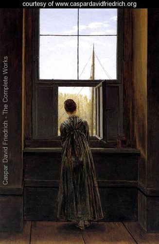 Esposa, Caroline Friedrich, en su estudio en Dresden