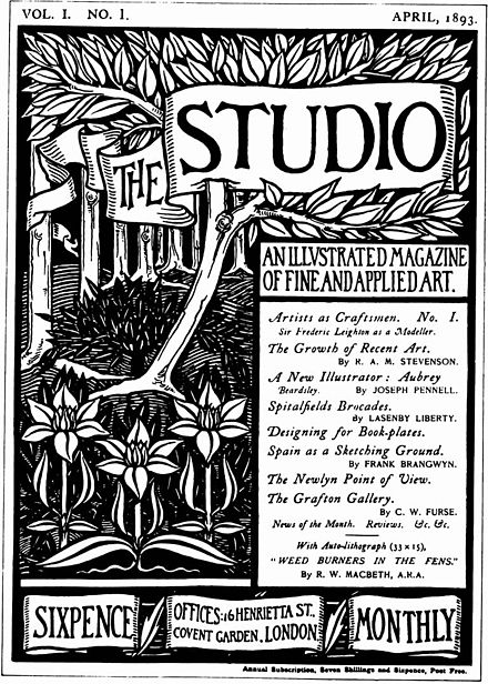 Cover by Aubrey Beardsley for the first issue of The Studio