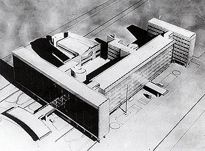 5.22. Le Corbusier. Edificio del Centrosoyus, Moscú, 1929-1930, Vista de la maqueta
